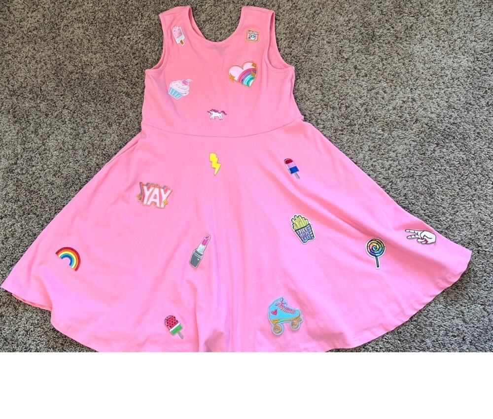 NWT Lola And The Boys All About The Patch Tank Dress Hot Pink Size 12